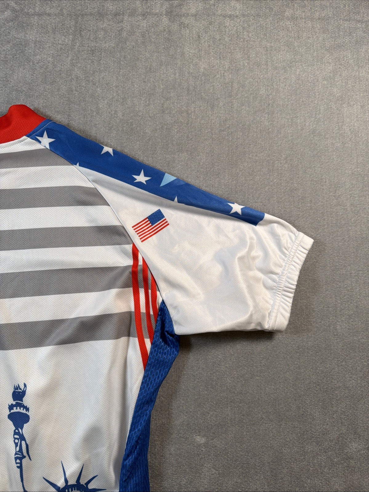 *USA American Flag USA Full Zip Cycling Biking Jersey Size M