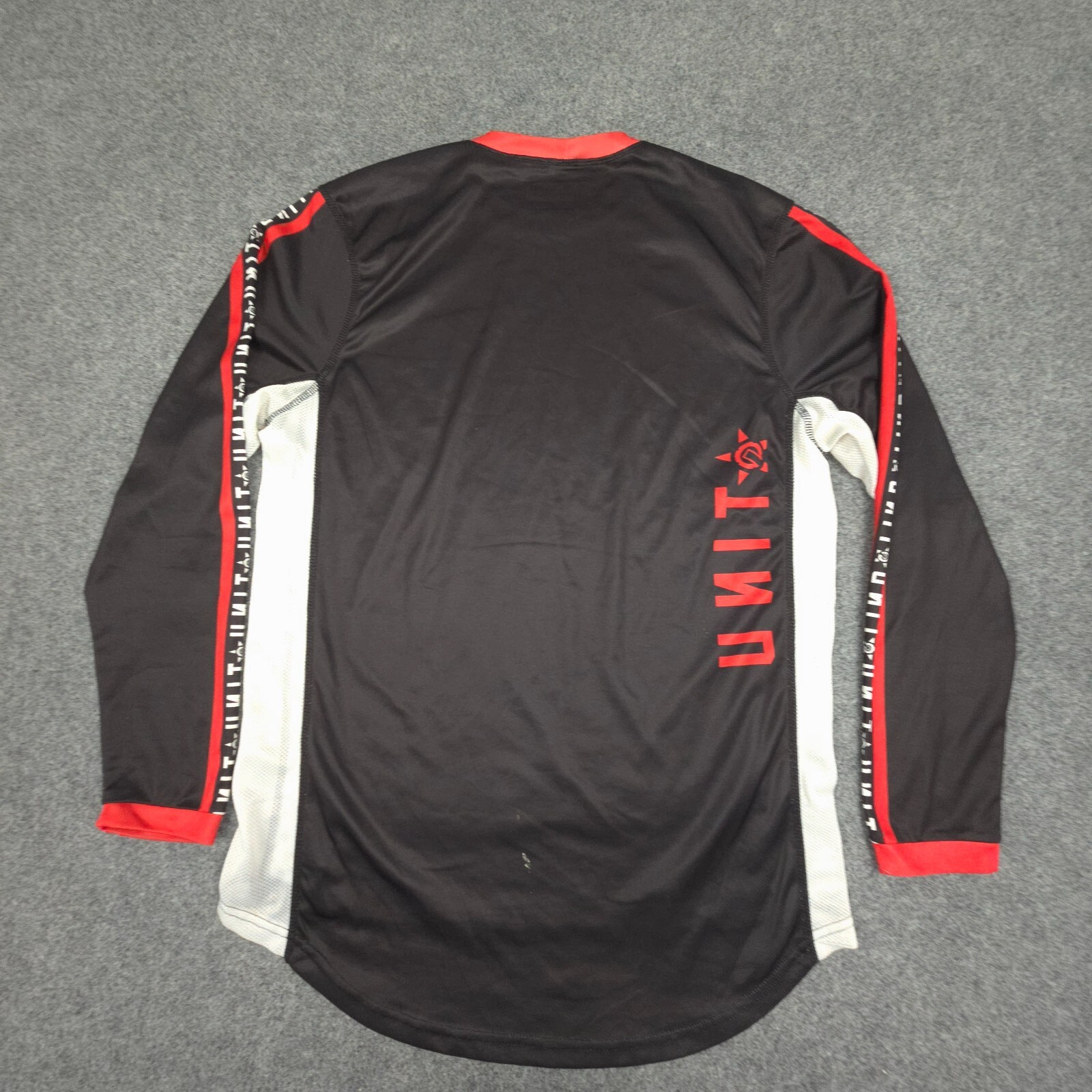 Unit BMX Jersey LARGE Black Lightweight Activewear Spellout Logo Sports Size L