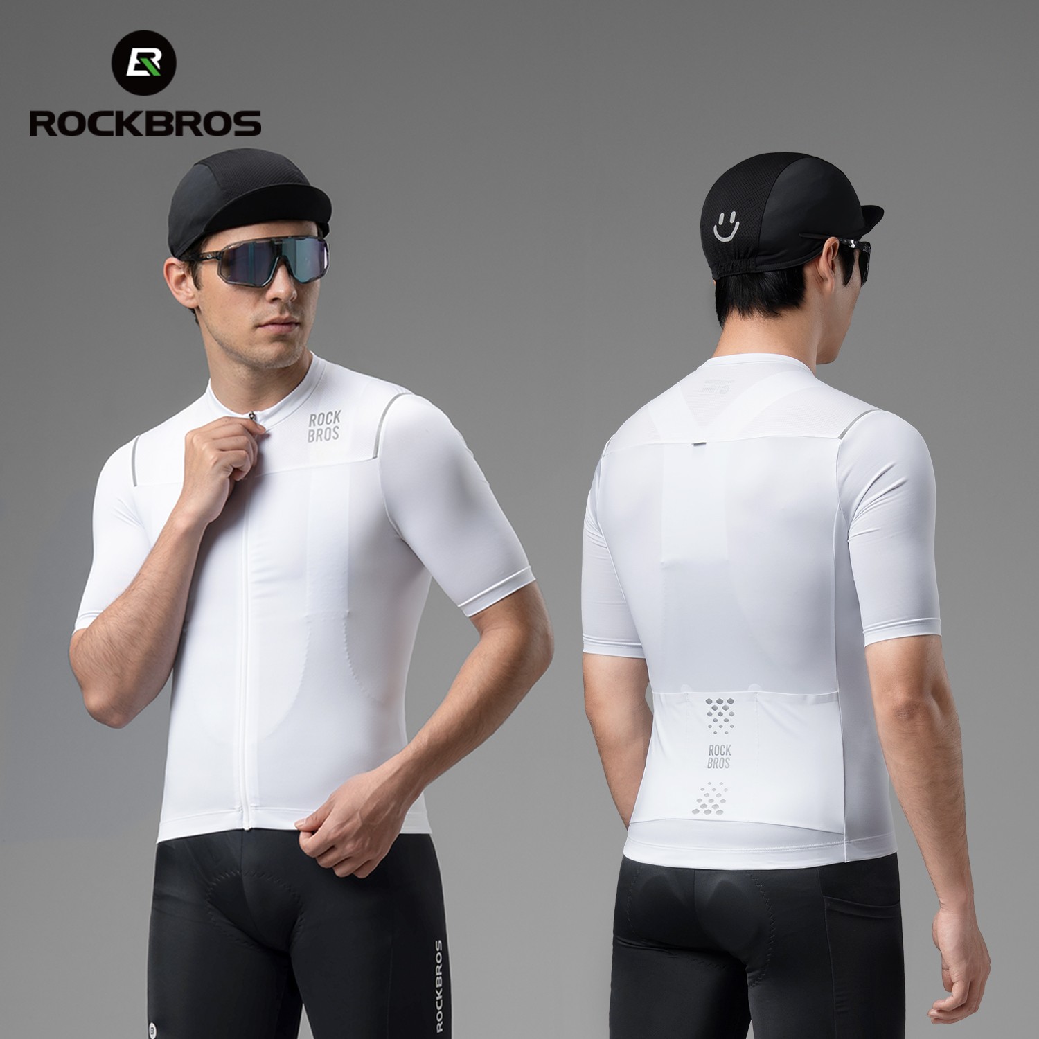 ROCKBROS Cycling Jersey Men’s Short Sleeve Slim Fit Breathable Quick Dry Shirt