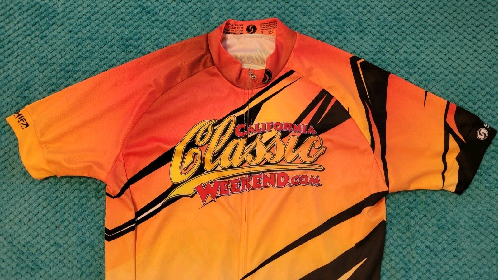 Cycling Jersey Adult Extra Large California Classic Orange XL Full Zip Zipper