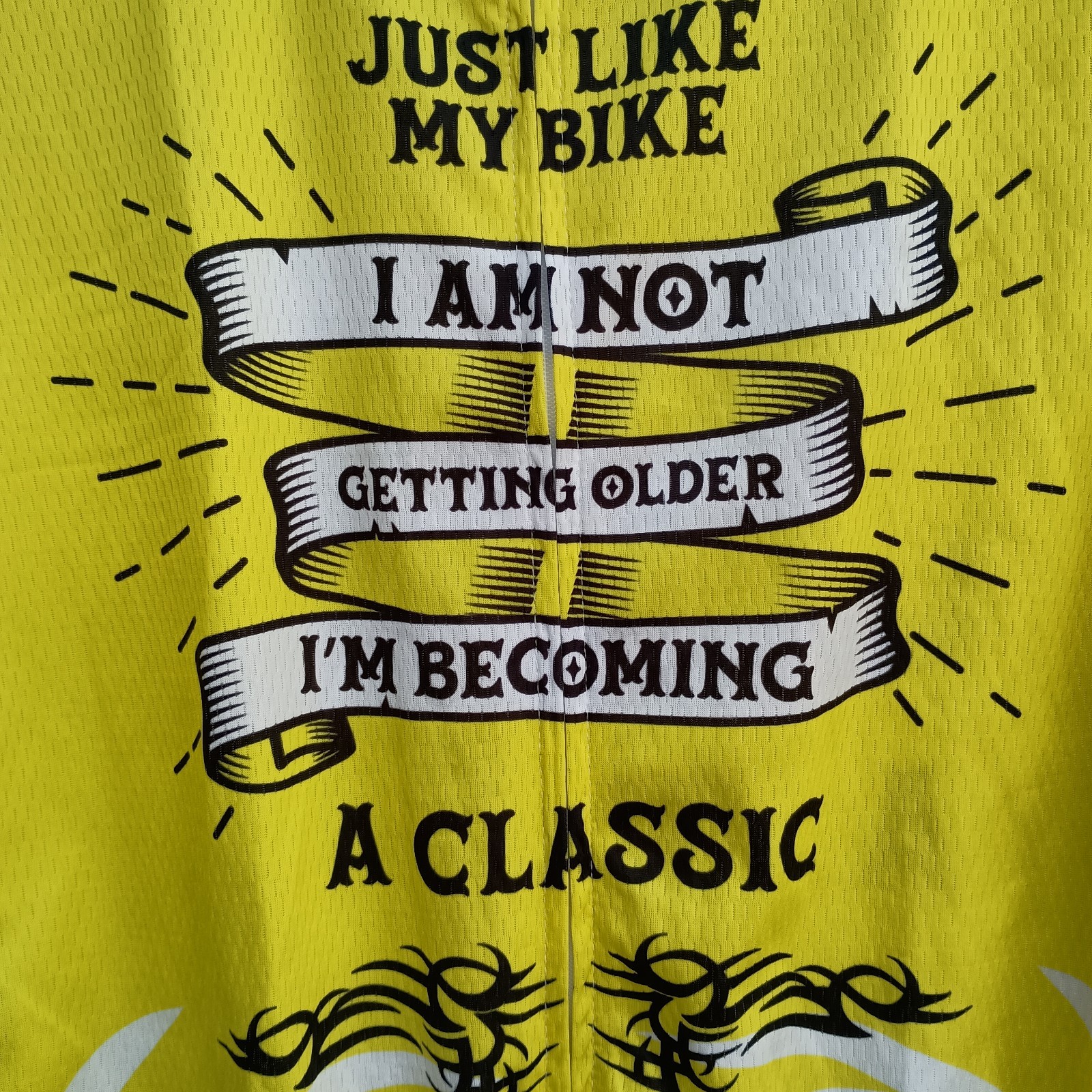 OCG NWT Bright Yellow Cycling Jersey Bicycle Shirt Full Zip Pockets Size Large