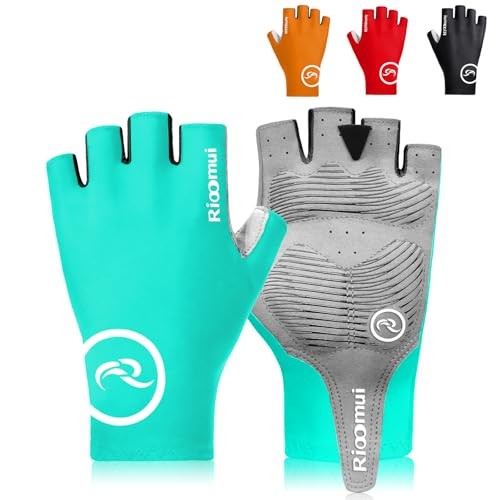 Cycling Gloves,Anti-Slip 5mm Padded Biking Gloves for Men Asia-S=US-XS Blue