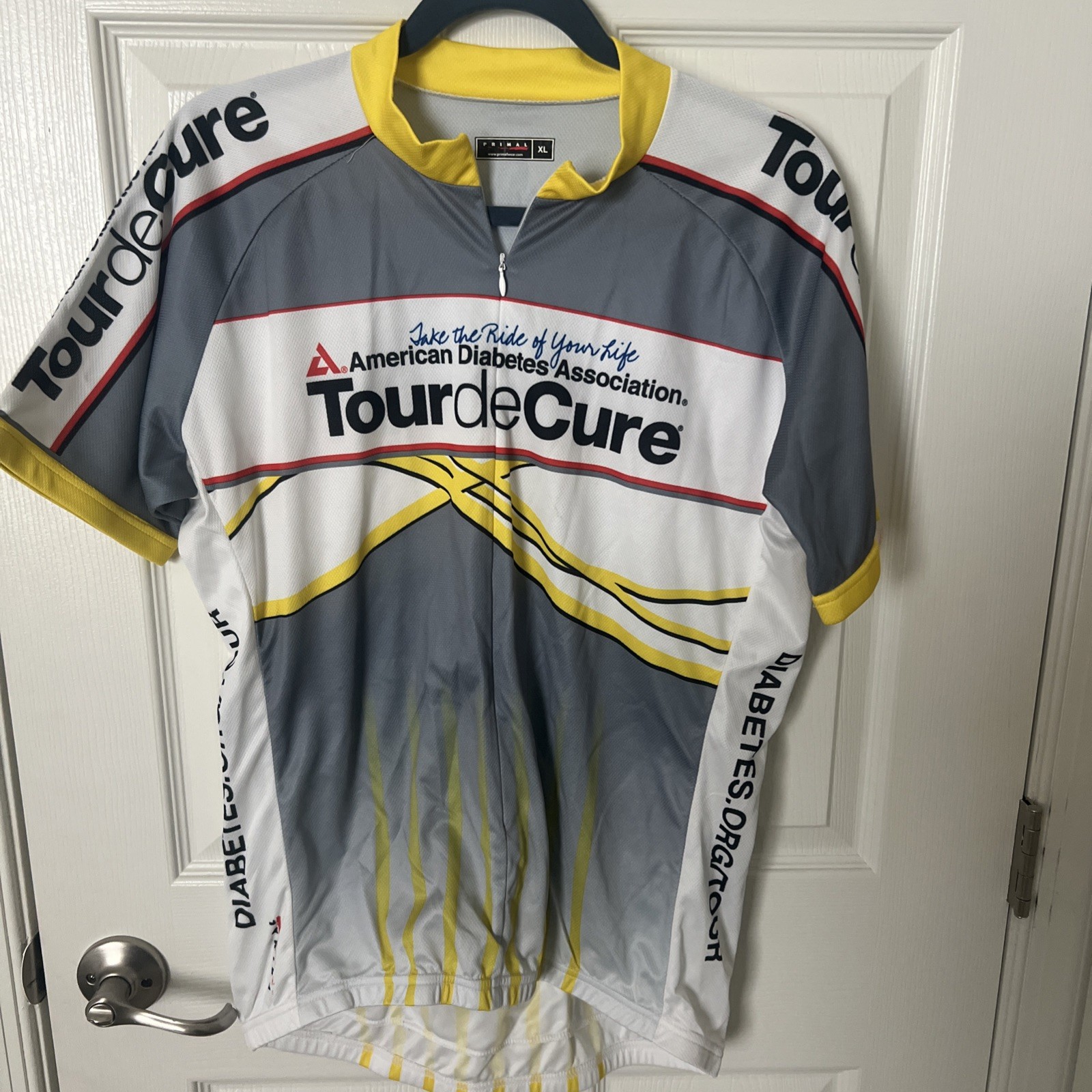 Primal Cycling Jersey Mens XL 3/4 Zip Pockets American Diabetes Association