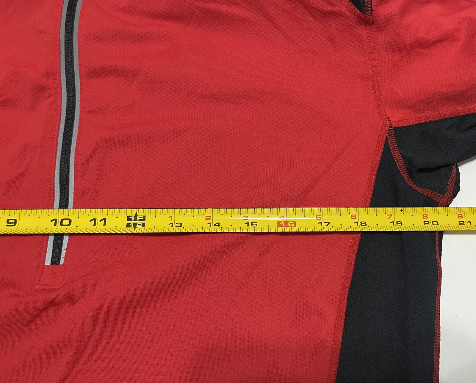 TRAYL Men’s M Cycling Jersey Red Black Short Sleeve Quarter Zip Bike Shirt Top