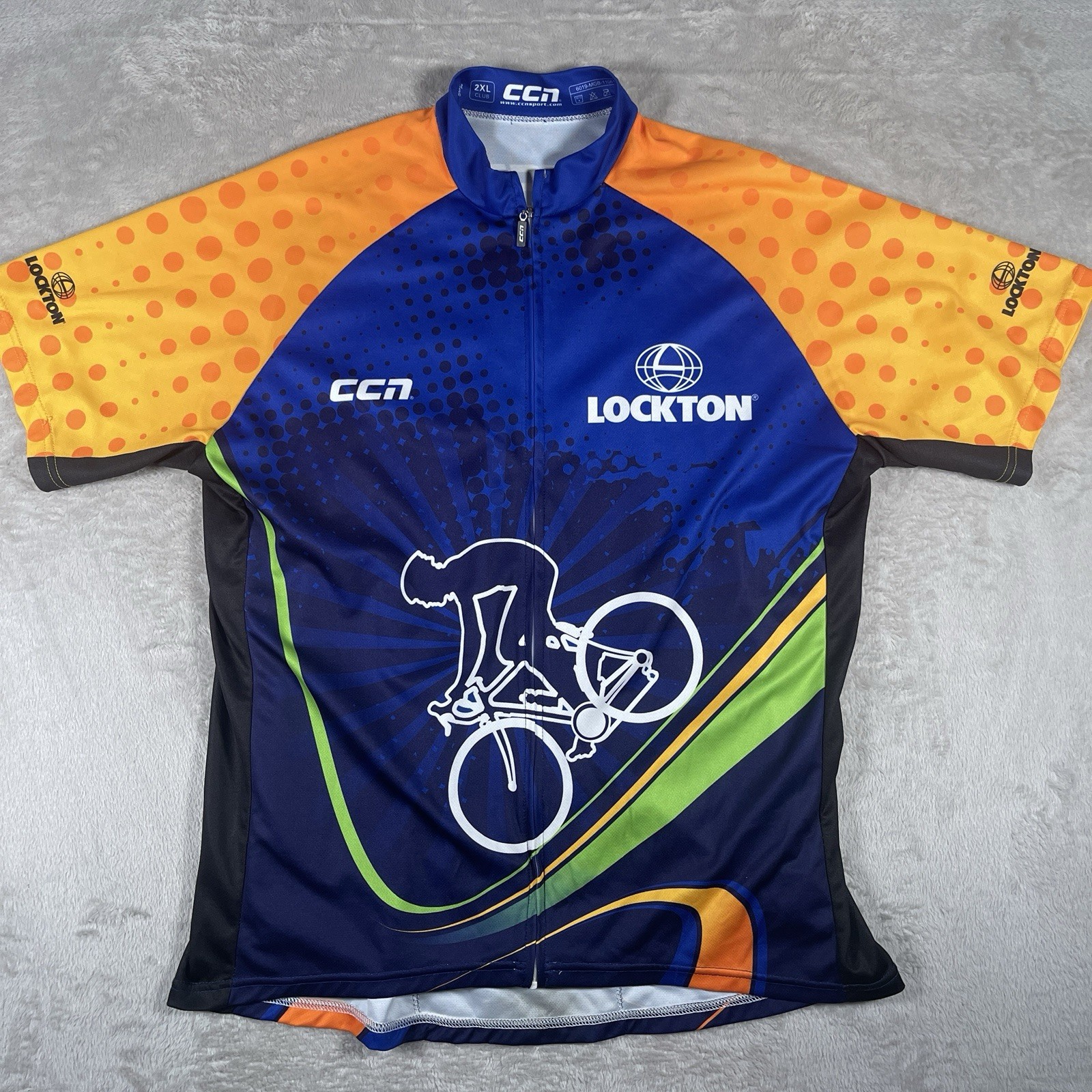CCN Sport Cycling Jersey Aero Mesh Men’s XXL Team Lockton Racing Blue