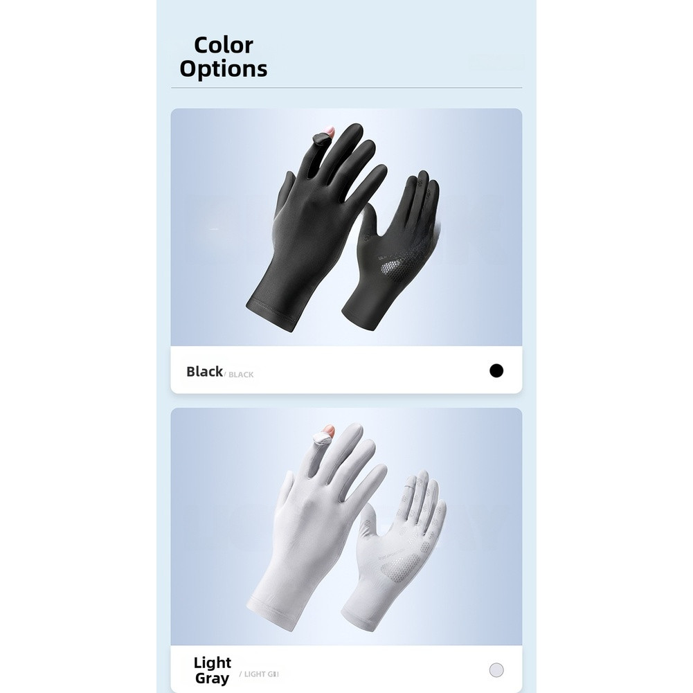 Touchscreen Ready Cycling Gloves UPF50+ Sun Protection Breathable Ice Silk Fit