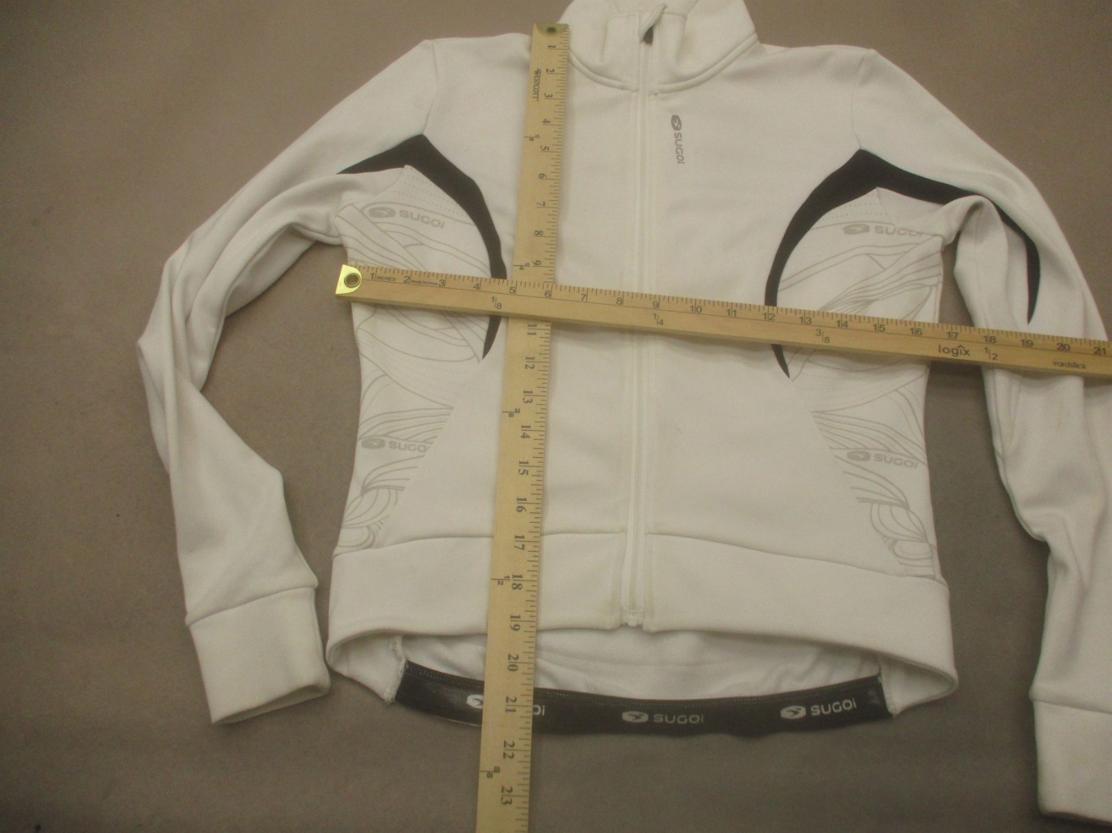 Sugoi Size XS Womens White Cycling Compression Soft Shell Full Zip Jacket 779