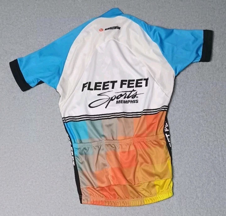 Nimblewear Cycling Shirt Womens Size Medium Multicolor Zip Up Fleet Feet Sports