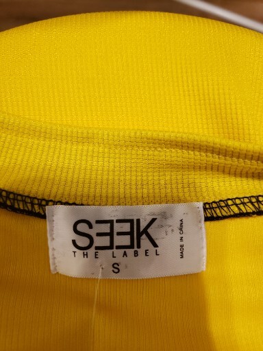 Seek The Label Cycling Jersey Women Small Yellow Maroon Removable Sleeve 1/4 Zip