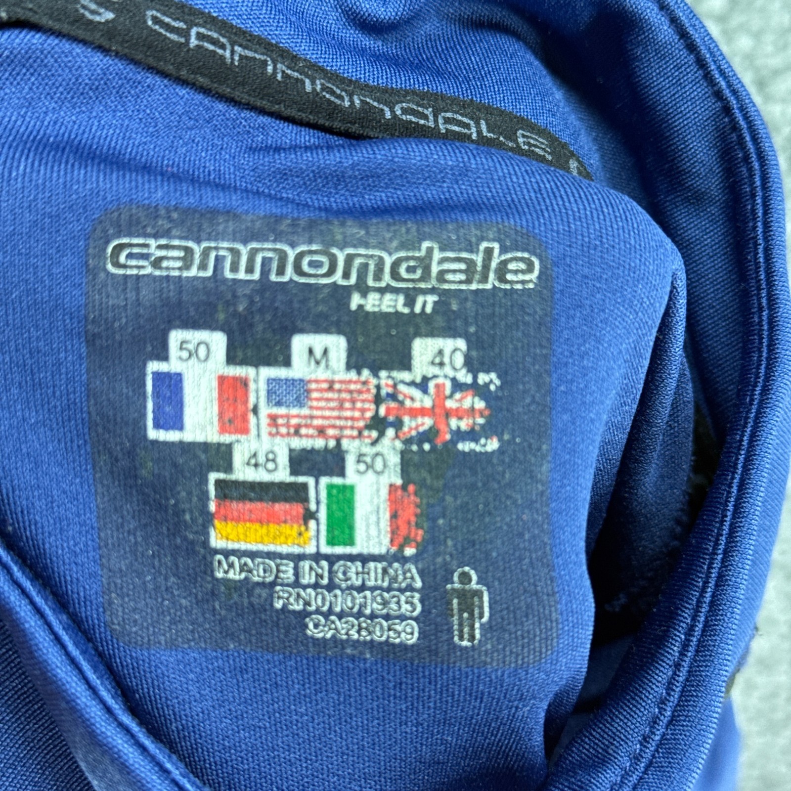 Cannondale Cycling Jersey Mens Medium Blue Pockets Short sleeve Half Zip