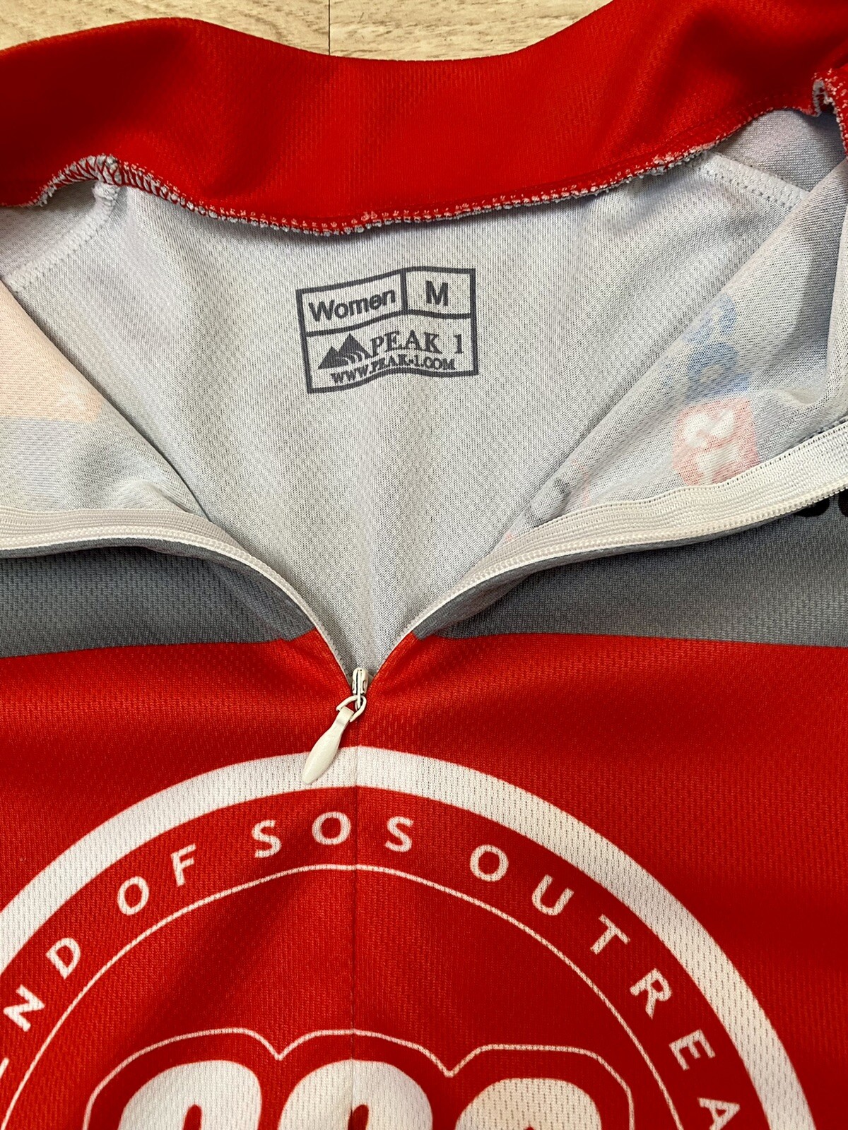 Peak 1 Cycling Jersey 3/4 Zip Red and Gray Women’s Size Medium Bicycle