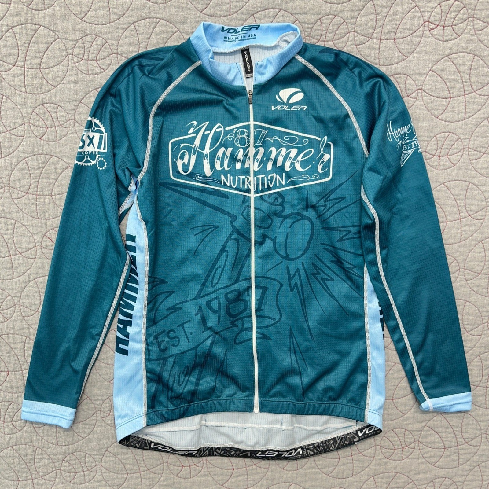 Voler Cycling Jersey Sapphire Blue LS Pro Race Zip Thermal / Women’s XL
