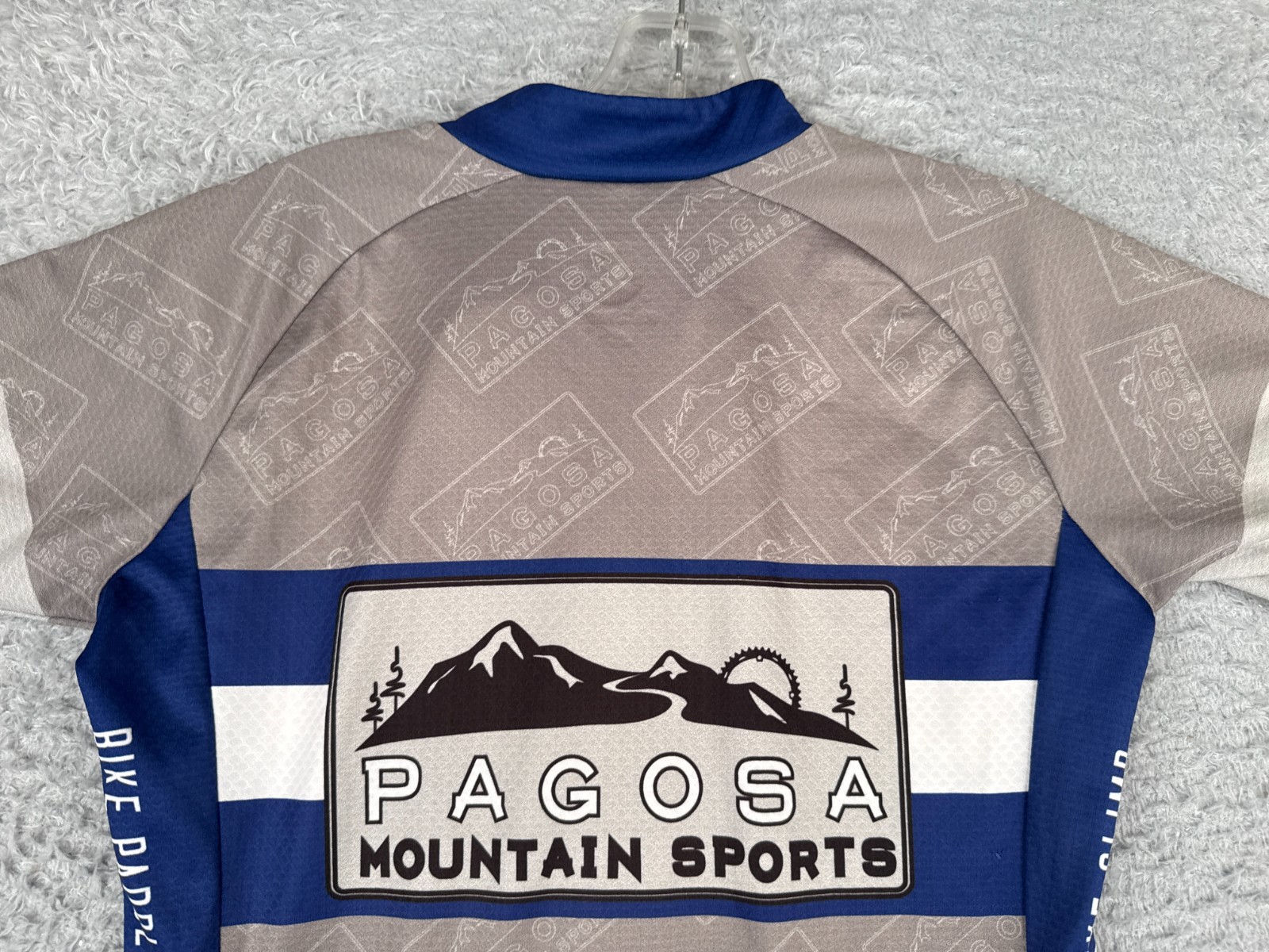 Pactimo Cycling Jersey Mens 2XS XXS Gray Blue Full Zip Short Sleeve Pagosa
