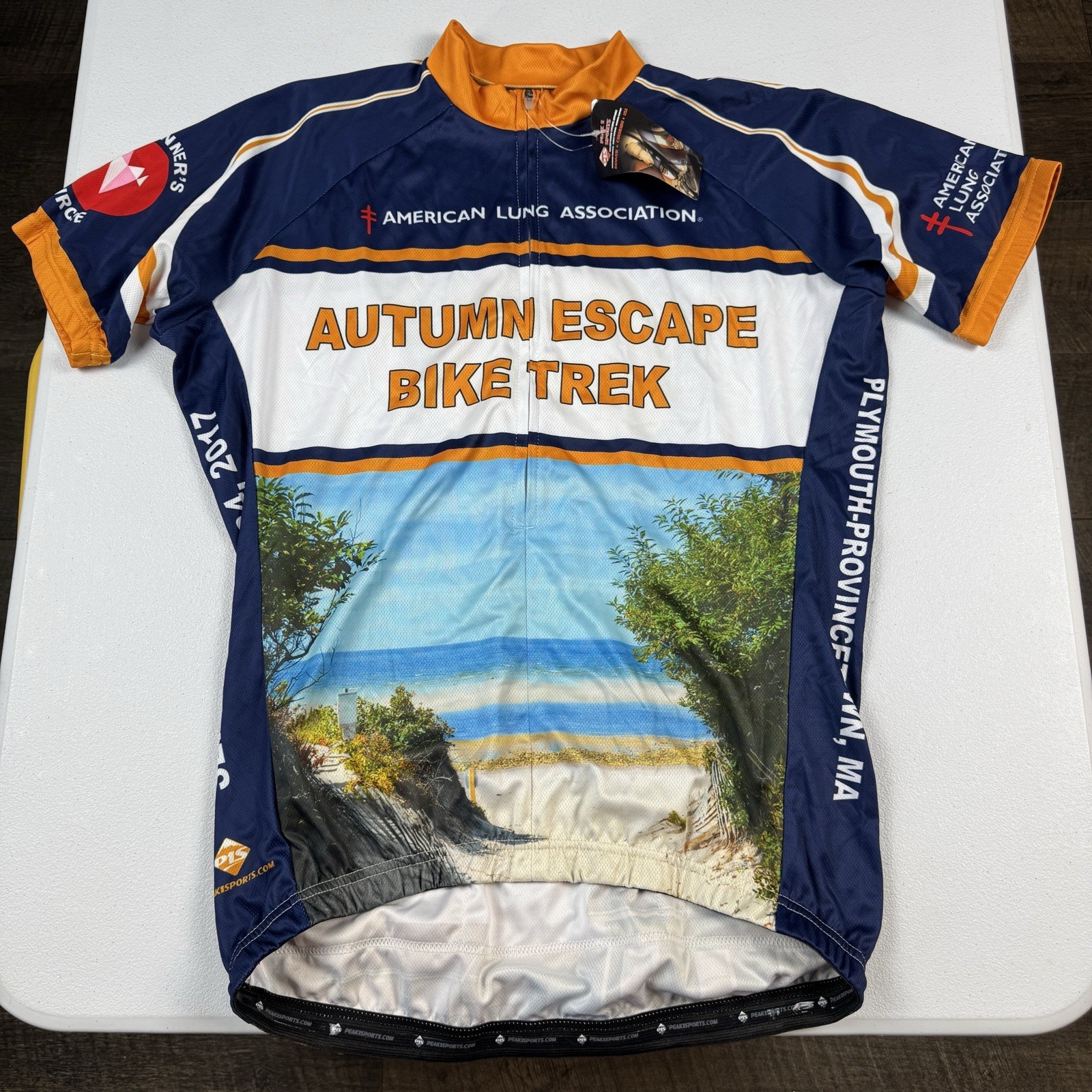 Peak 1 Sports Cycling Jersey Half Zip Unisex American Escape Bike Trek L Large