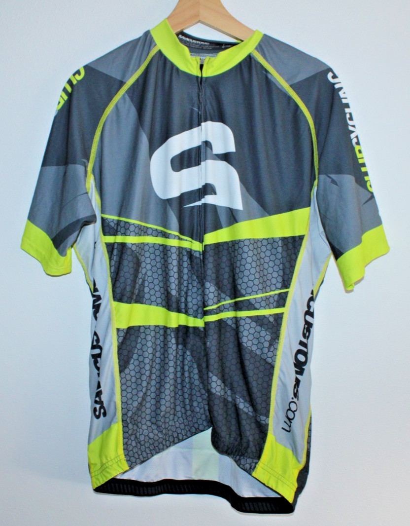 Savicustoms Men’s Cycling Jersey Large Rear Pockets 50″ Chest 26/30″ T2B Racing~