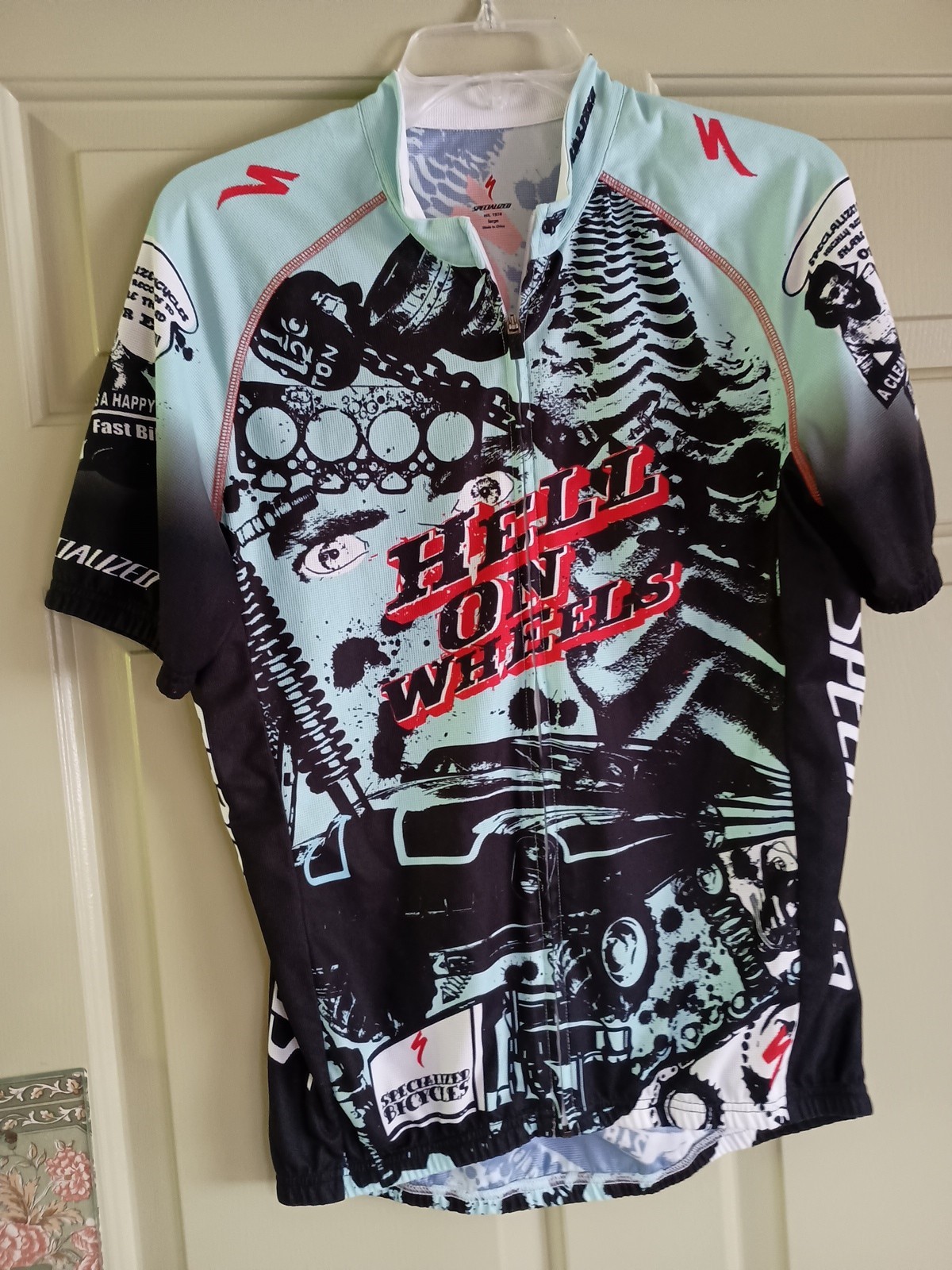 Specialized HELL ON WHEELS Jersey Short Sleeve Large Cycling Bike Pockets