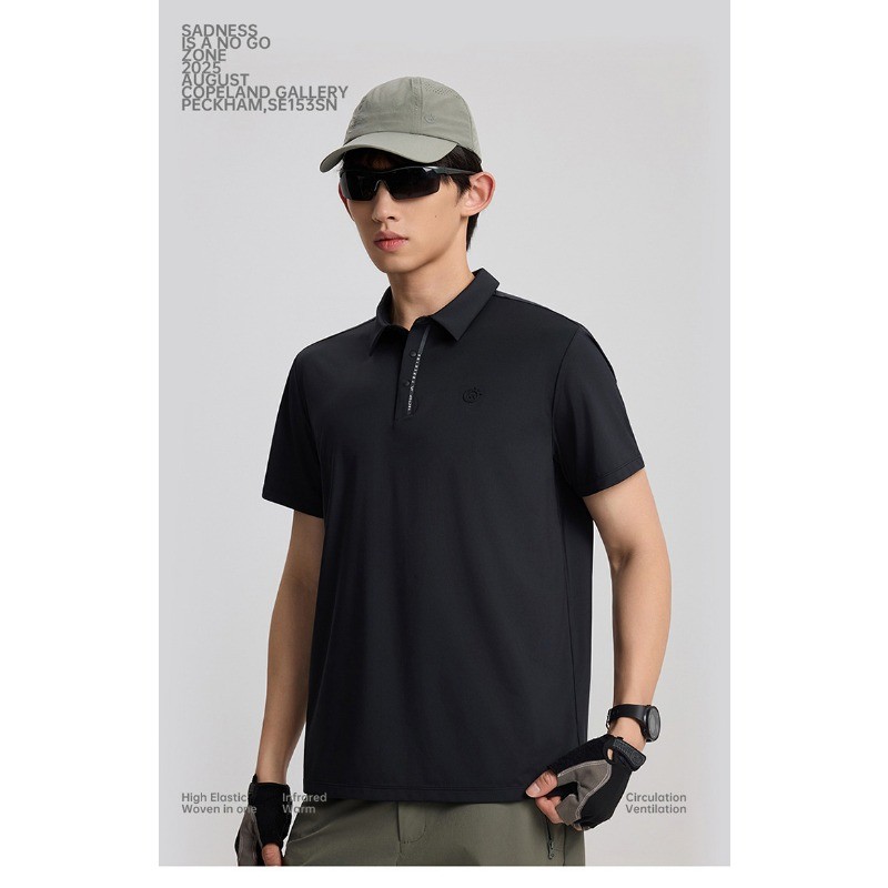 2025 Spring Summer New Women and Men Short Sleeved T-Shirt with Lapel Collar
