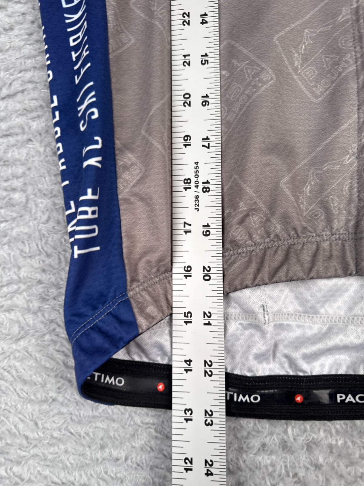 Pactimo Cycling Jersey Mens 2XS XXS Gray Blue Full Zip Short Sleeve Pagosa