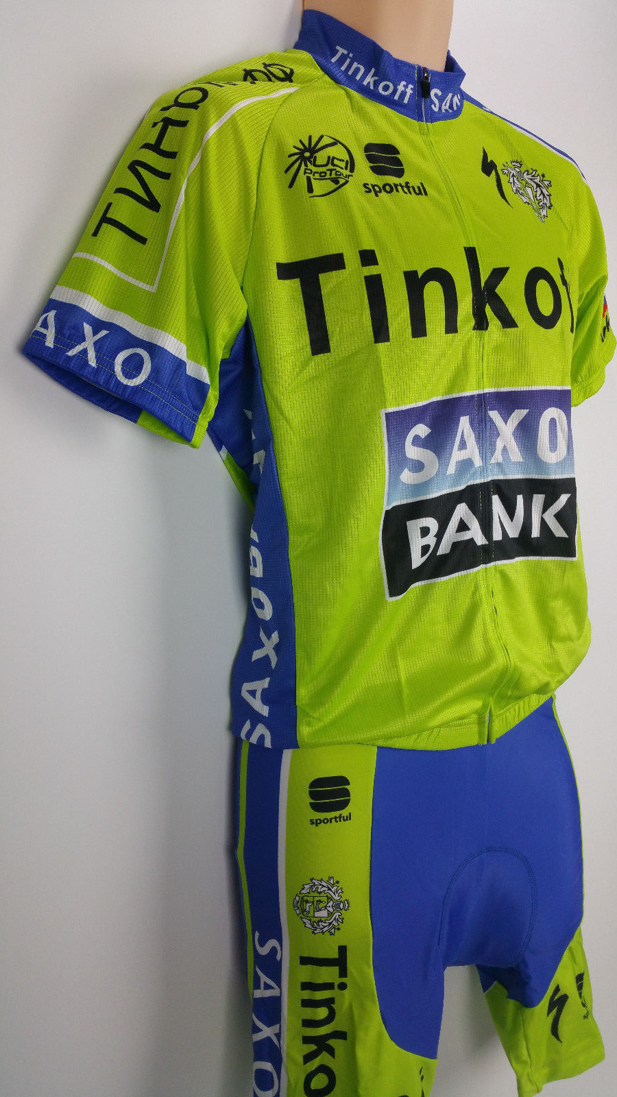 NEW Jersey Shirt & Shorts Set TINKOFF SAXO Full Zip Size Large Bike Cycling