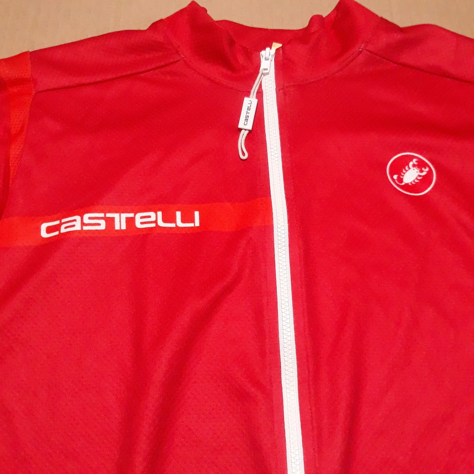 Castelli Cycling Shirt Men’s Large Fondo Fit Red Full Zip Bike Jersey