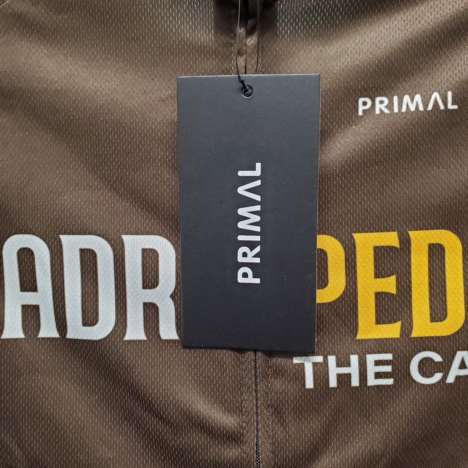 PRIMAL Padres Cycling Jersey WOMENS LARGE Raglan Sport Cut 3 Pockets BNWT