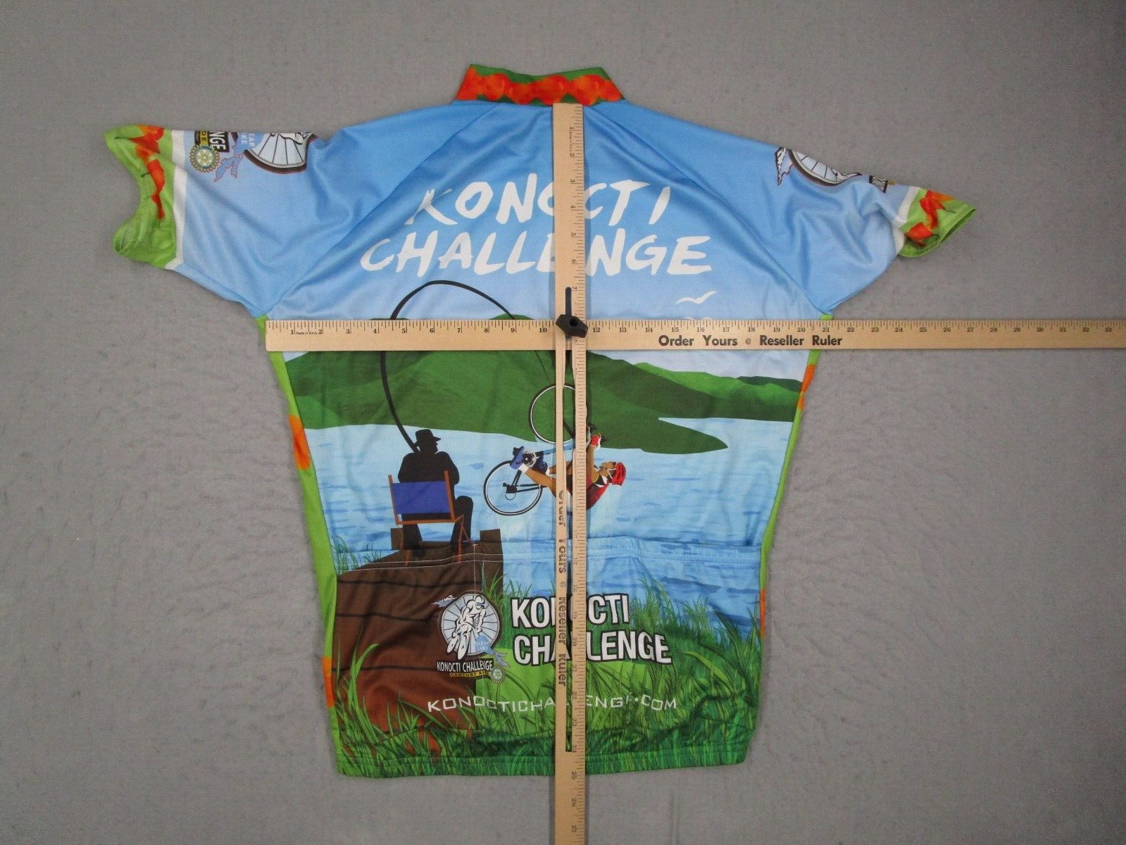 Vomax Jersey Mens Medium Blue 1/4 Zip AOP Konocti Challenge Short Sleeve Club