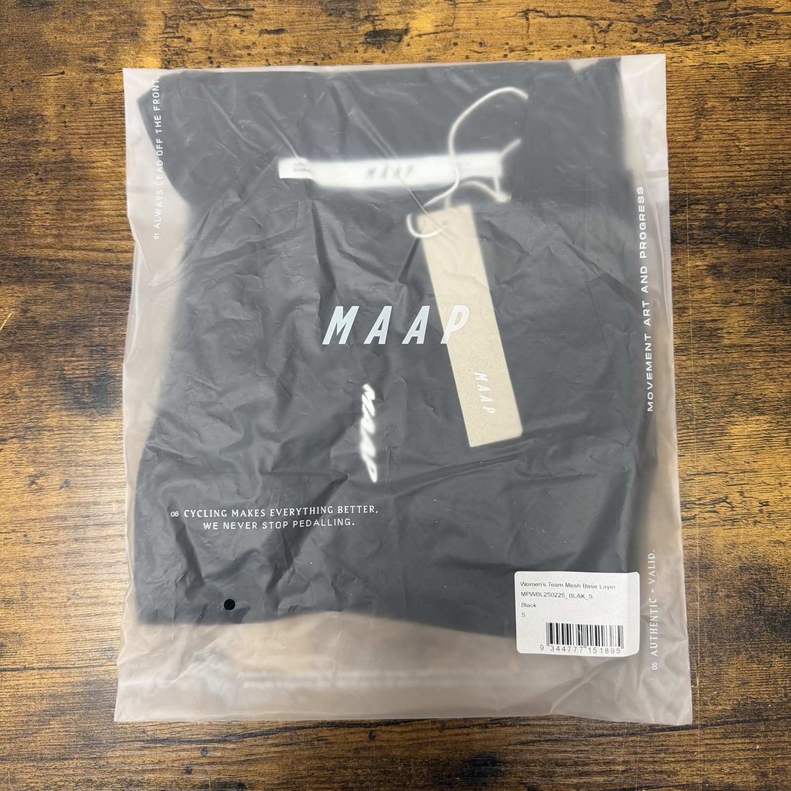 MAAP Women’s Team Mesh Base Layer Size Small In Black & White – MSRP $160