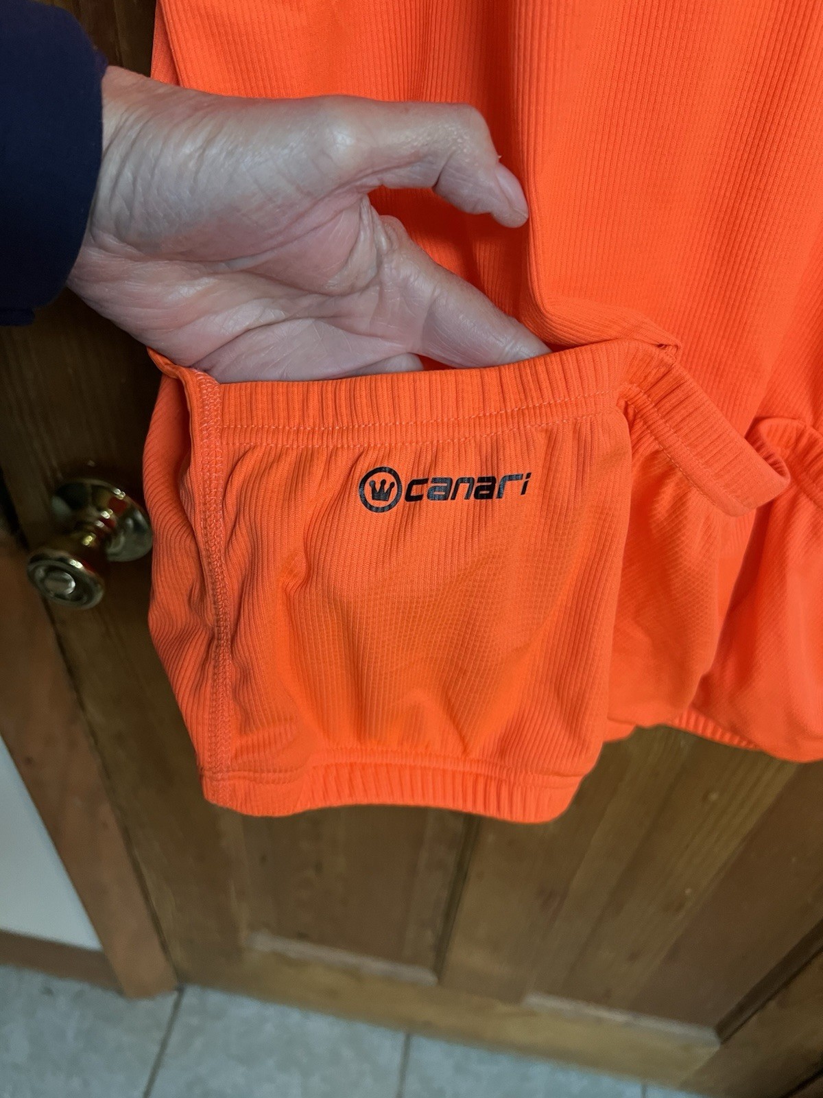Canari Cycling Jersey Neon Orange Short Sleeve 1/4 Zip Mock Neck Men’s Size XXL