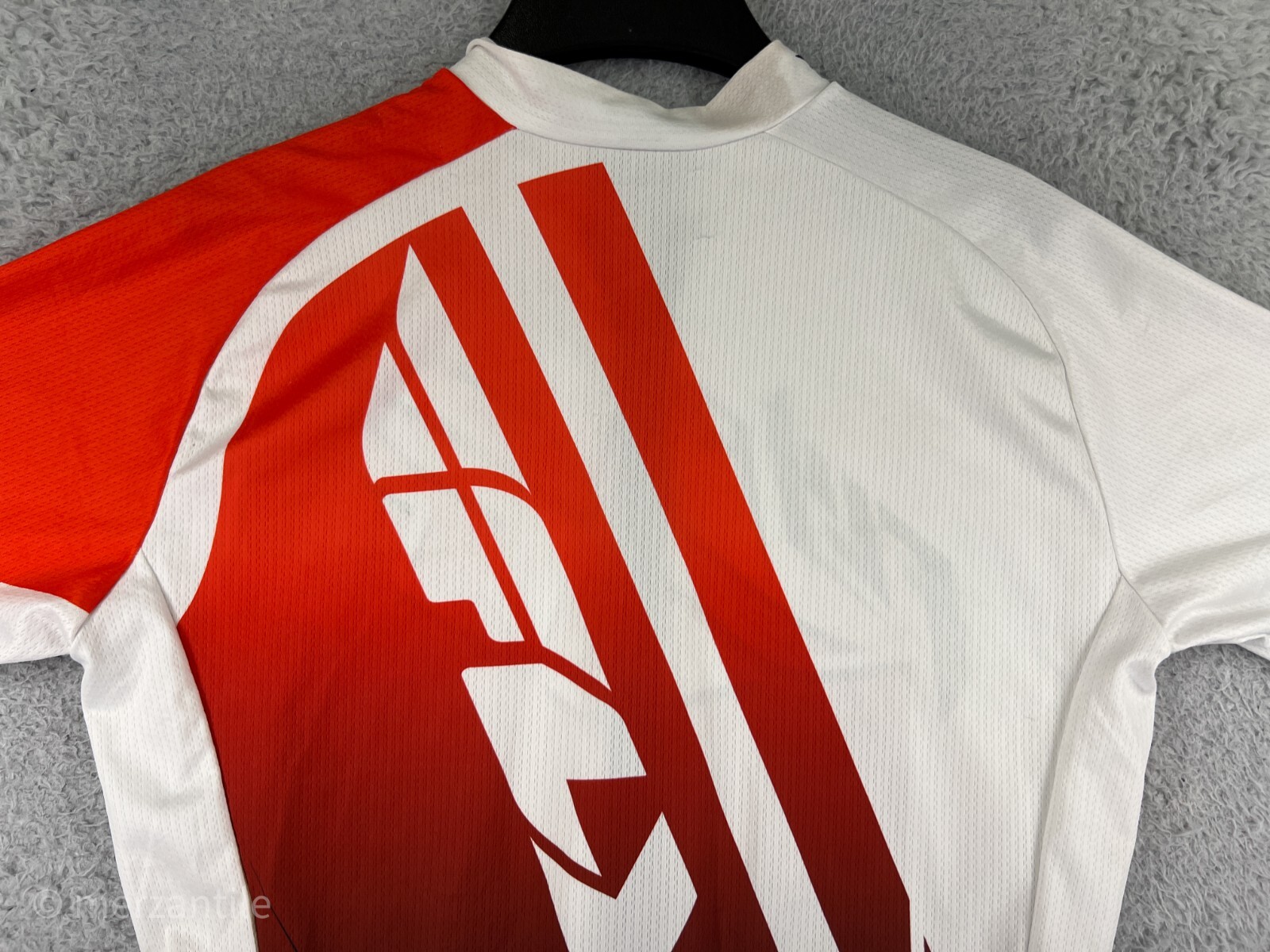 Fly Racing Cycling Jersey Mens Small White Red Full Zip 100% Polyester Pockets