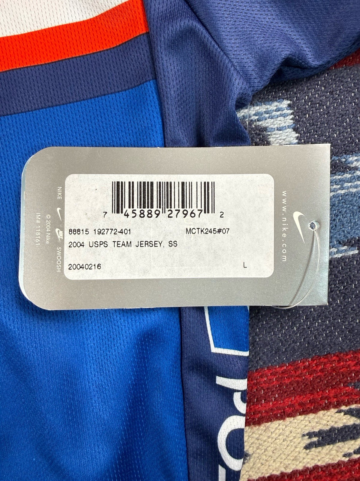 VTG Y2K NWT Nike USPS United States Postal Cycling Team Jersey Lance Armstrong L