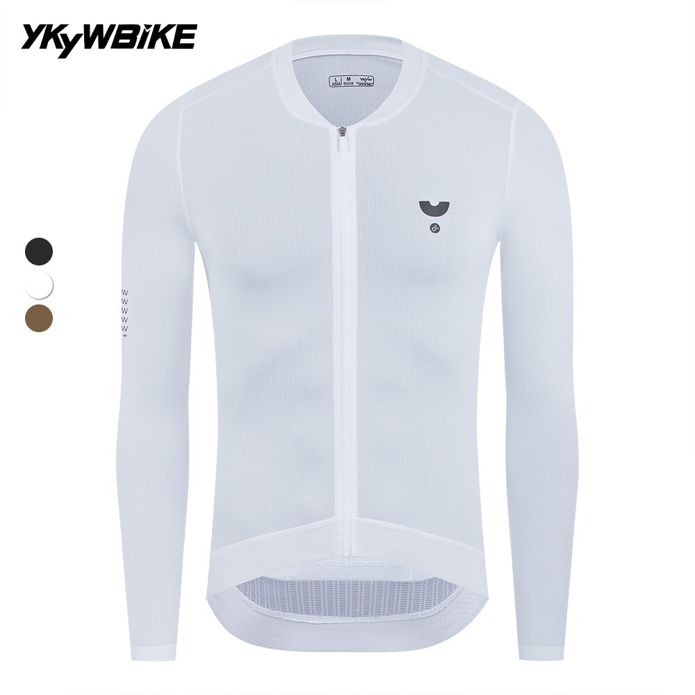 YKYWBIKE Men Pro Cycling Jersey Long Sleeve Breathable Shirt Summer Tops SPF50+