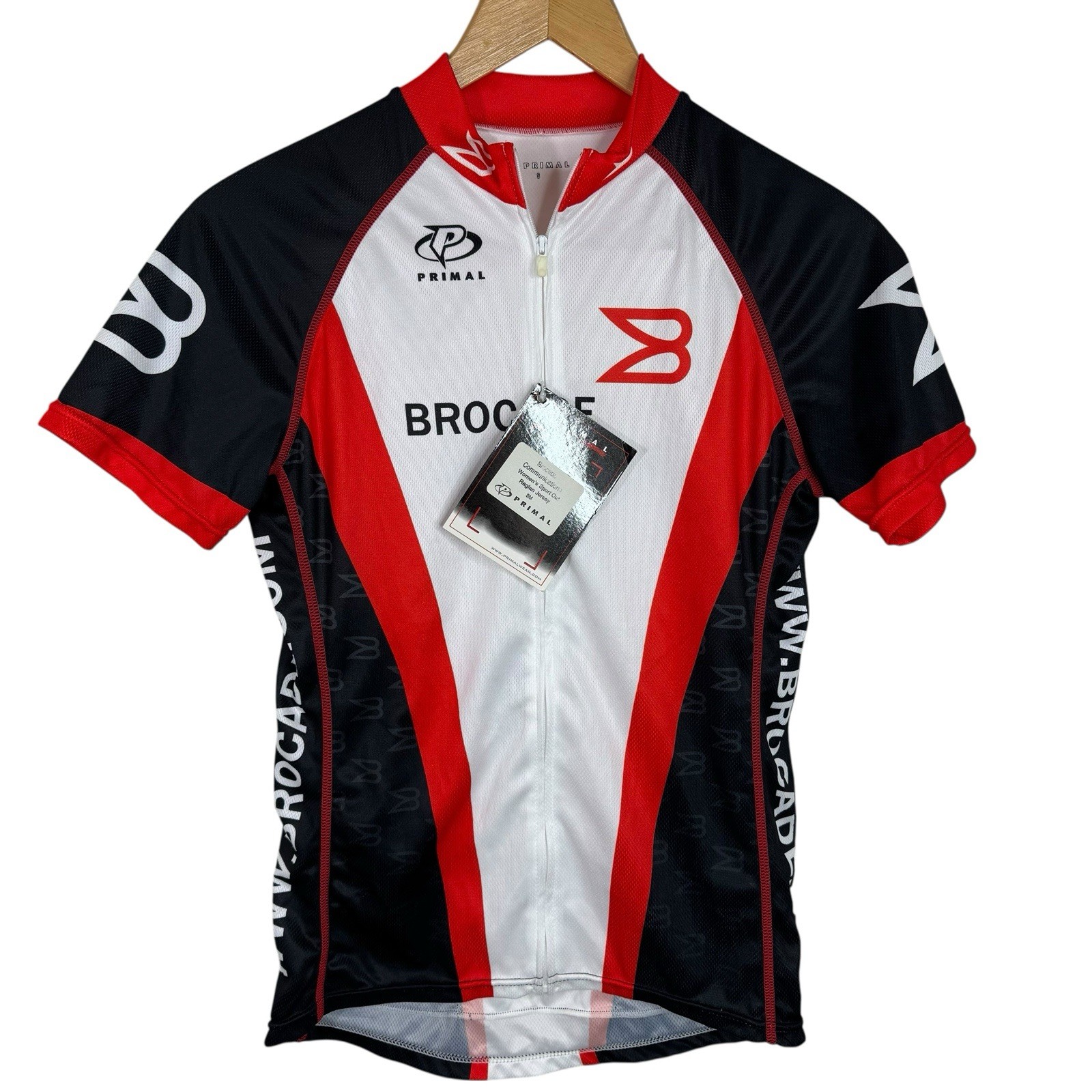 NWT Primal Brocade Communications Womens Sport Cut Raglan Jersey Full Zip Small