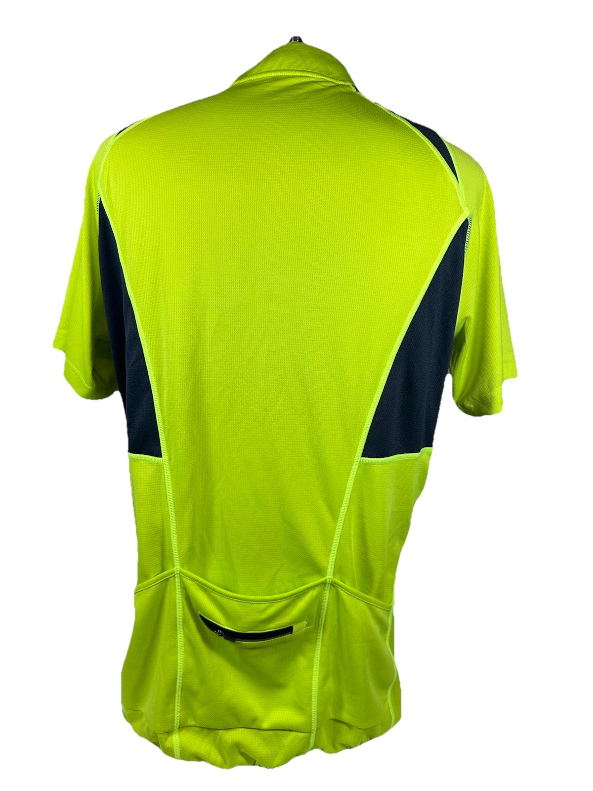 Bergrisar Cycling Jersey Mens L Neon Yellow-Green 1/2 Zip Short Sleeve Bike