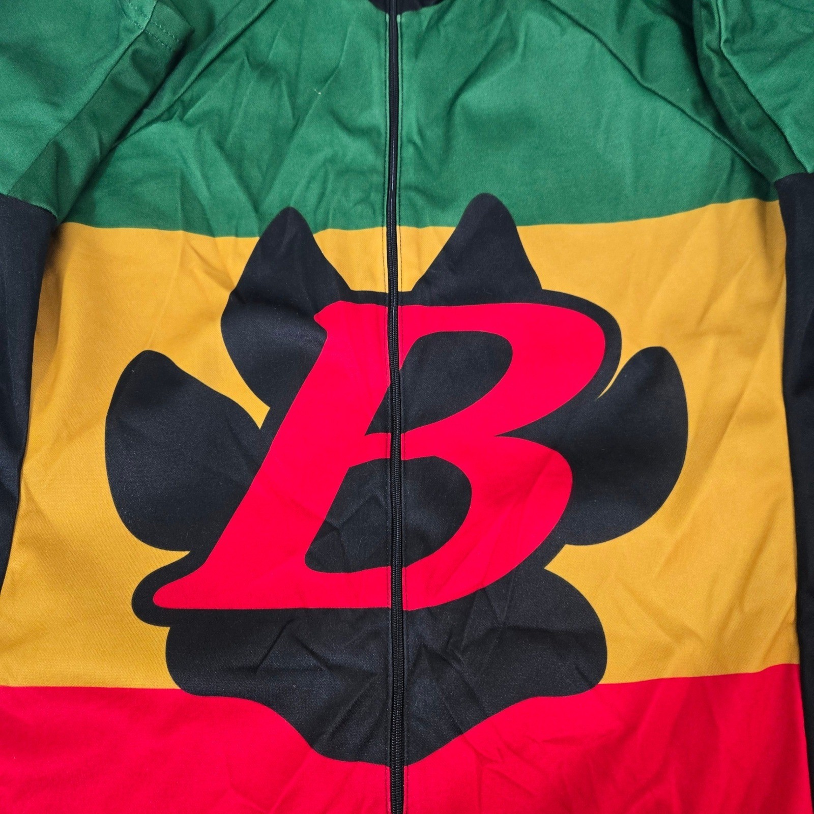 Vintage Bontrager Cycles Rasta Cycling Jersey Paw Print NWT USA Made Large 90s