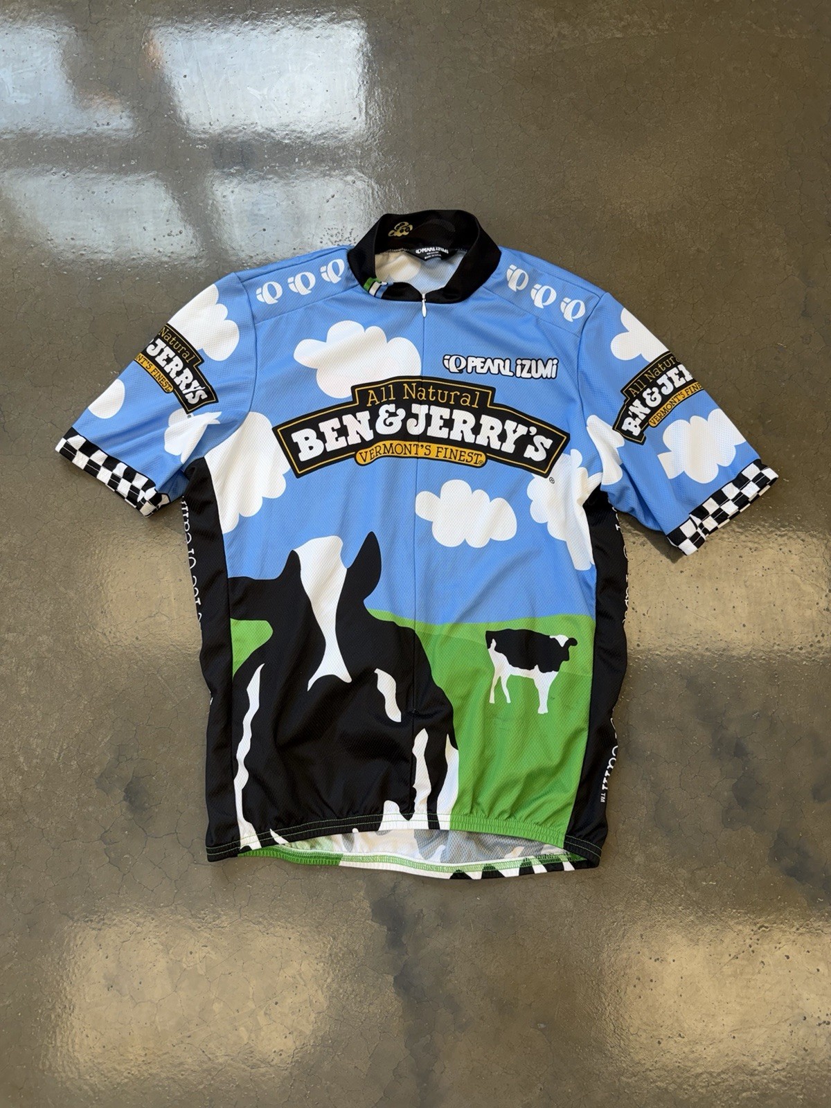 Vtg Y2K Pearl Izumi Cycling Jersey Adult Large Ben & Jerry’s Ice Cream USA Made
