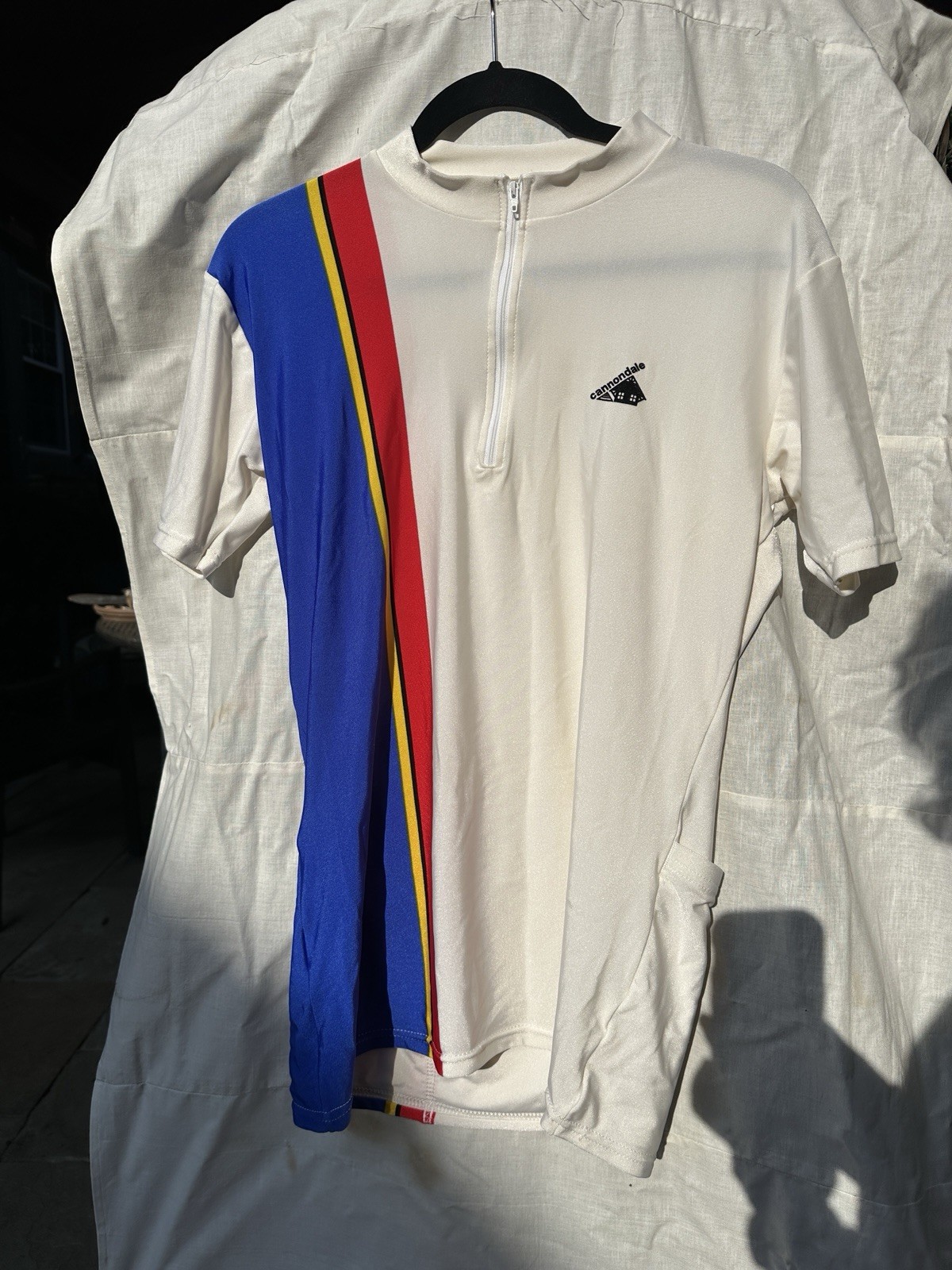 Vintage Cannondale 1/4 Zip Cycling Bike Racing Jersey MTB USA Large Stripe