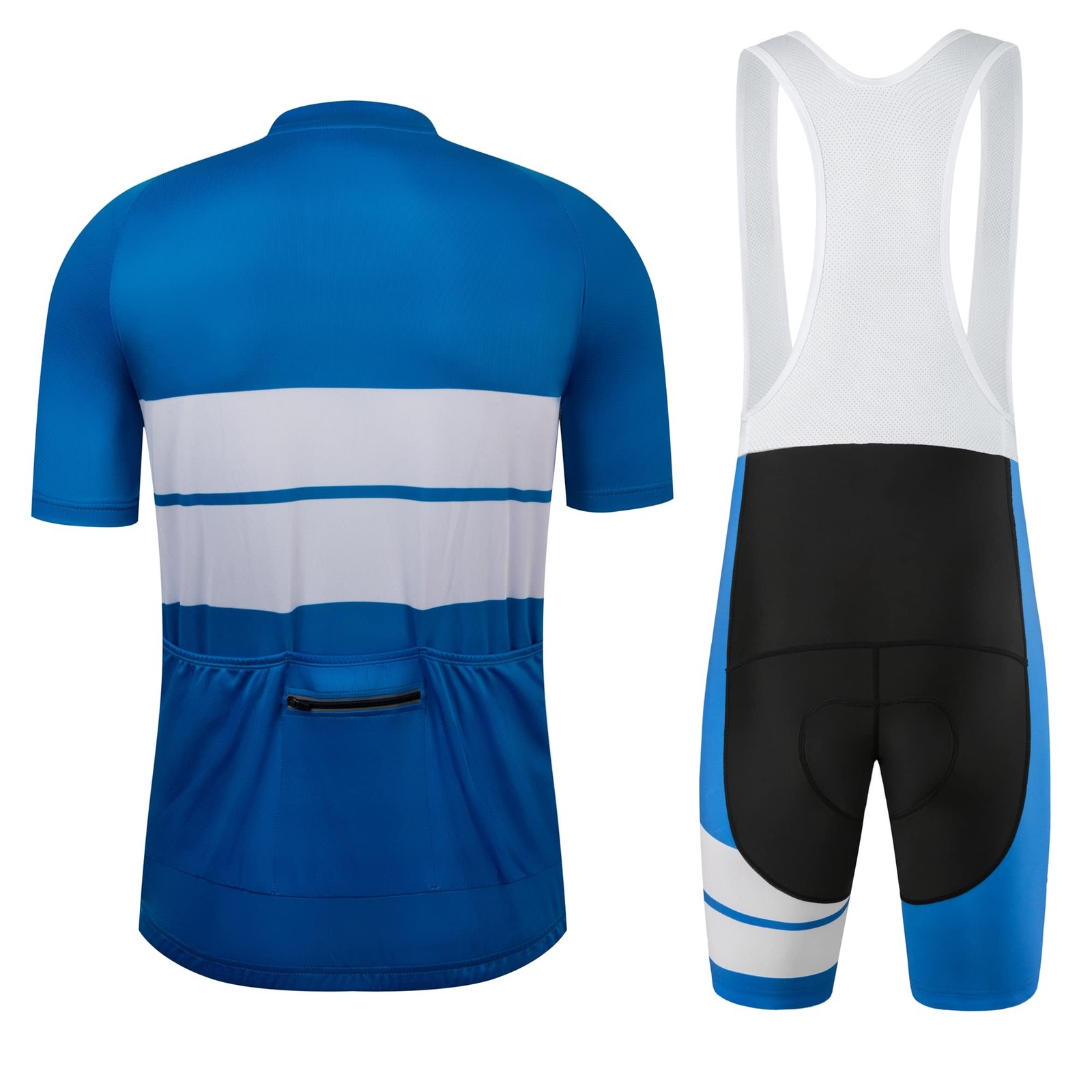 CR Men’s Cycling Jersey Set Road Bike Jersey Zipper Pocket Short Sleeves Cycl…