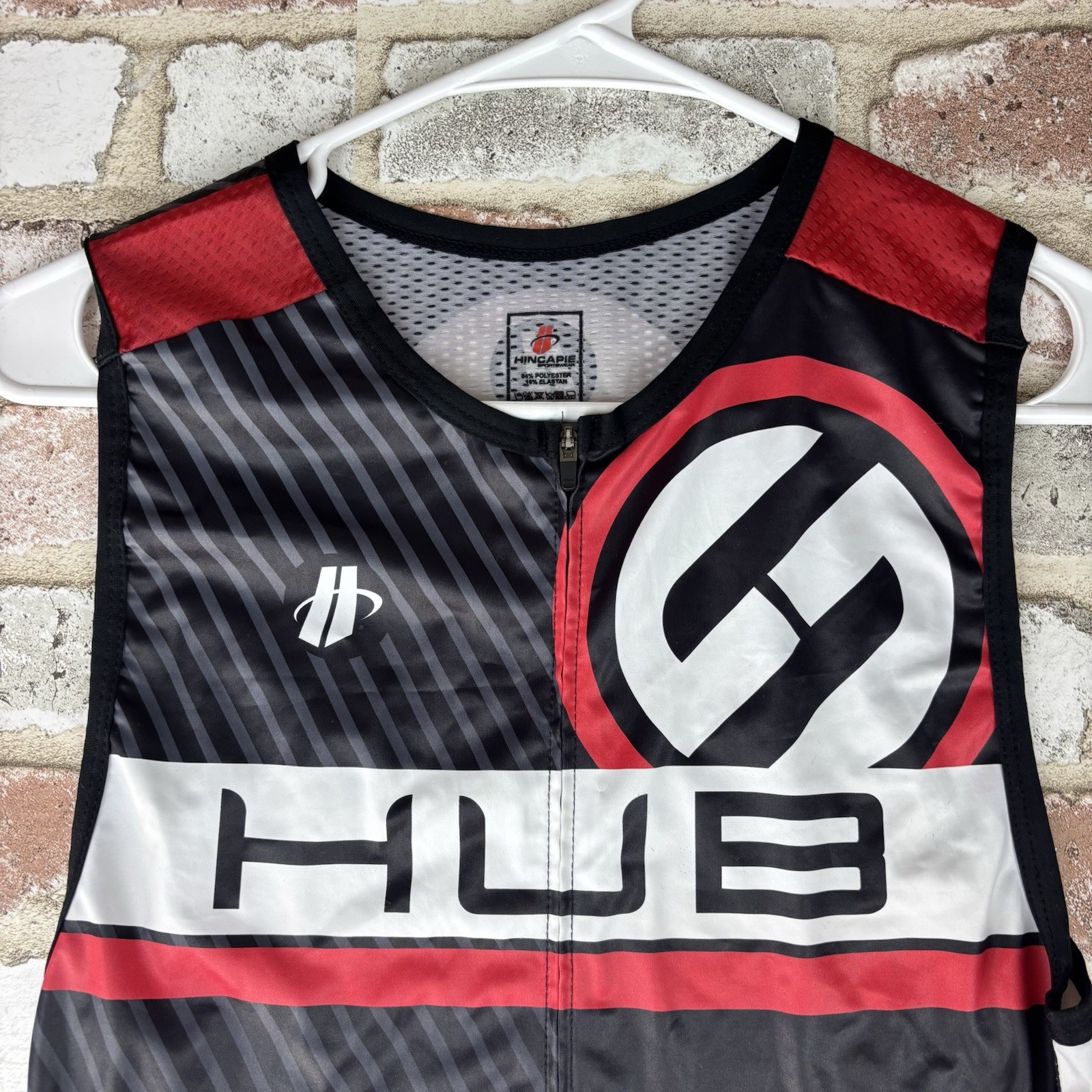 Hincapie Men’s Black And Red Tri Top Size Medium Logo Back Pocket Cycling Hub