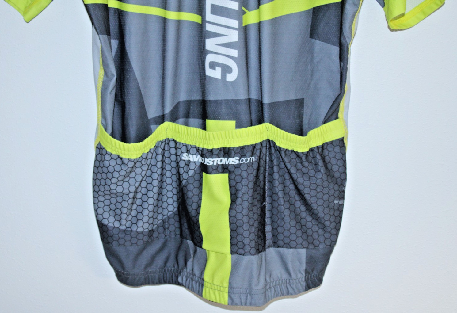 Savicustoms Men’s Cycling Jersey Large Rear Pockets 50″ Chest 26/30″ T2B Racing~
