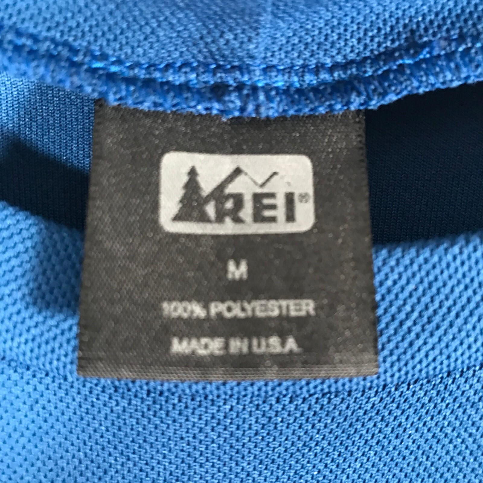 REI Cycling Jersey Shirt Dark Blue Pullover Back Pouch Pockets Med S/S Bicycle