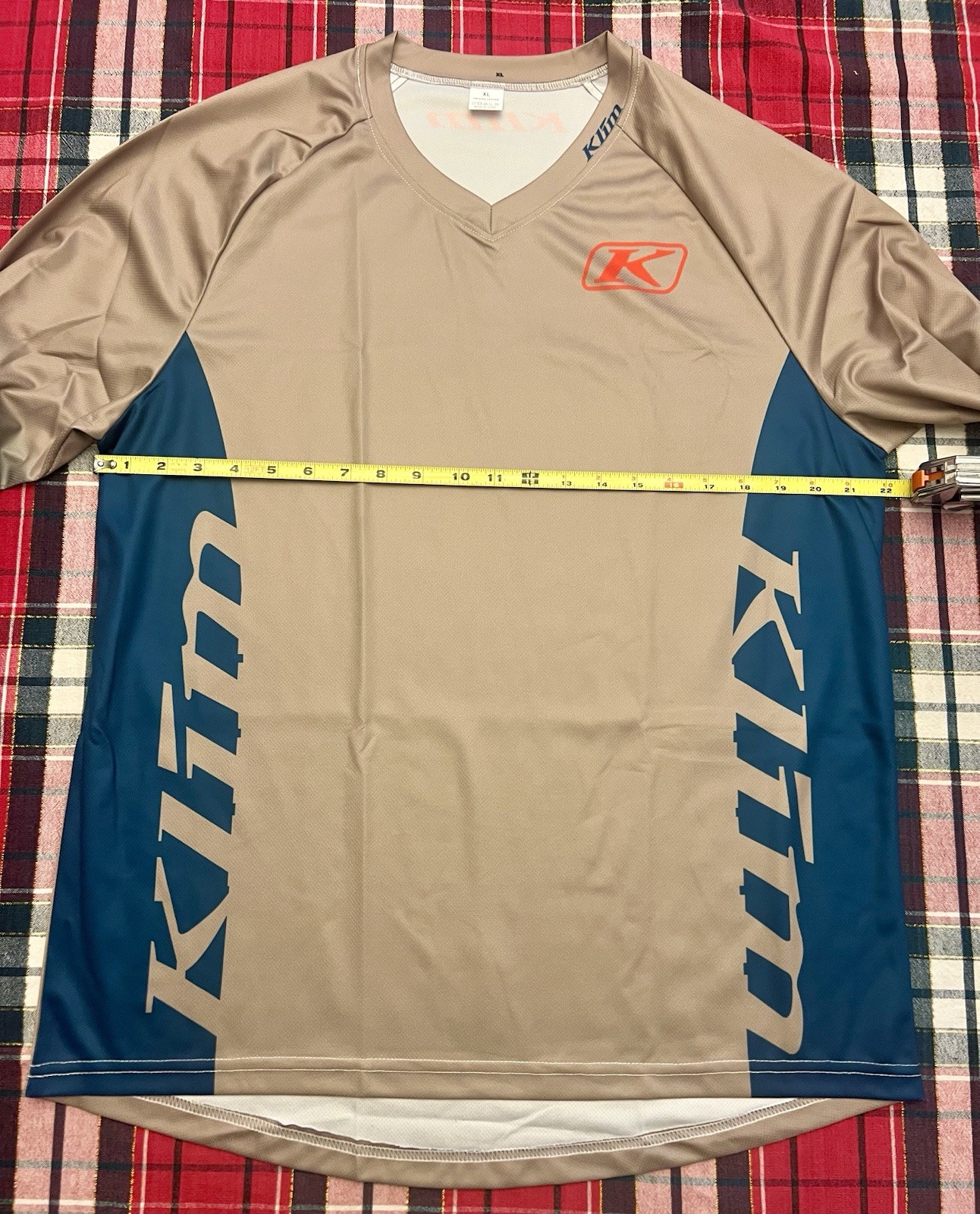 Klim Men’s XC Lite Long Sleeve Shirt/Jersey/Tan/Blue/Red/Size Large