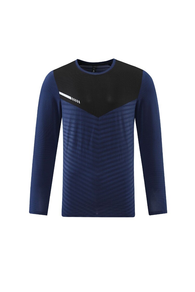 Men’s Casual Color Block Quick Dry Shirt Reflective Strip Sport Round Neck Top