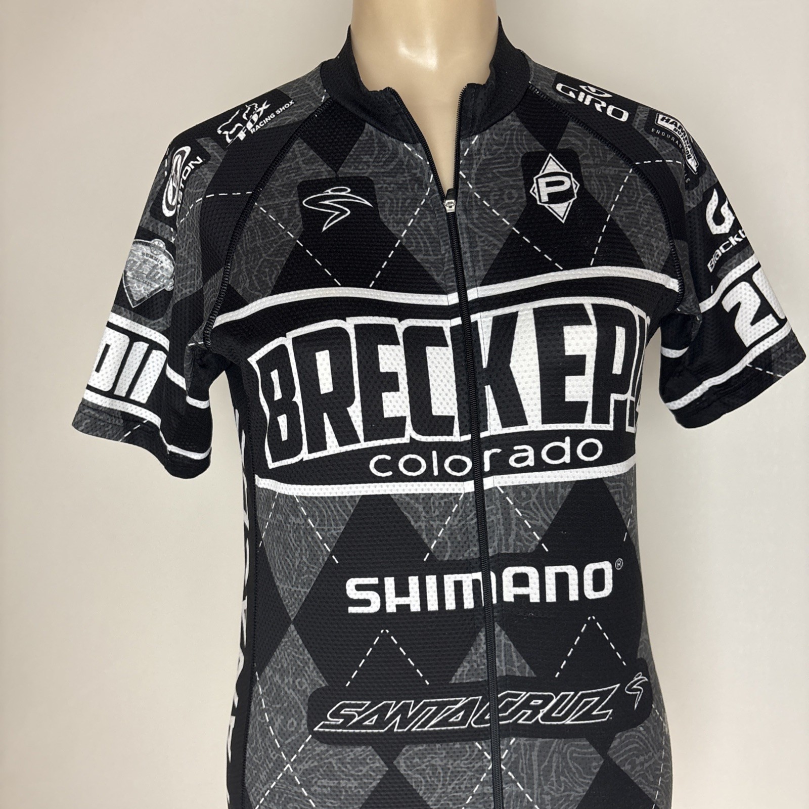 Panache Womens M Short Sleeve Cycling Jersey Black Breck epic Colorado flaw*