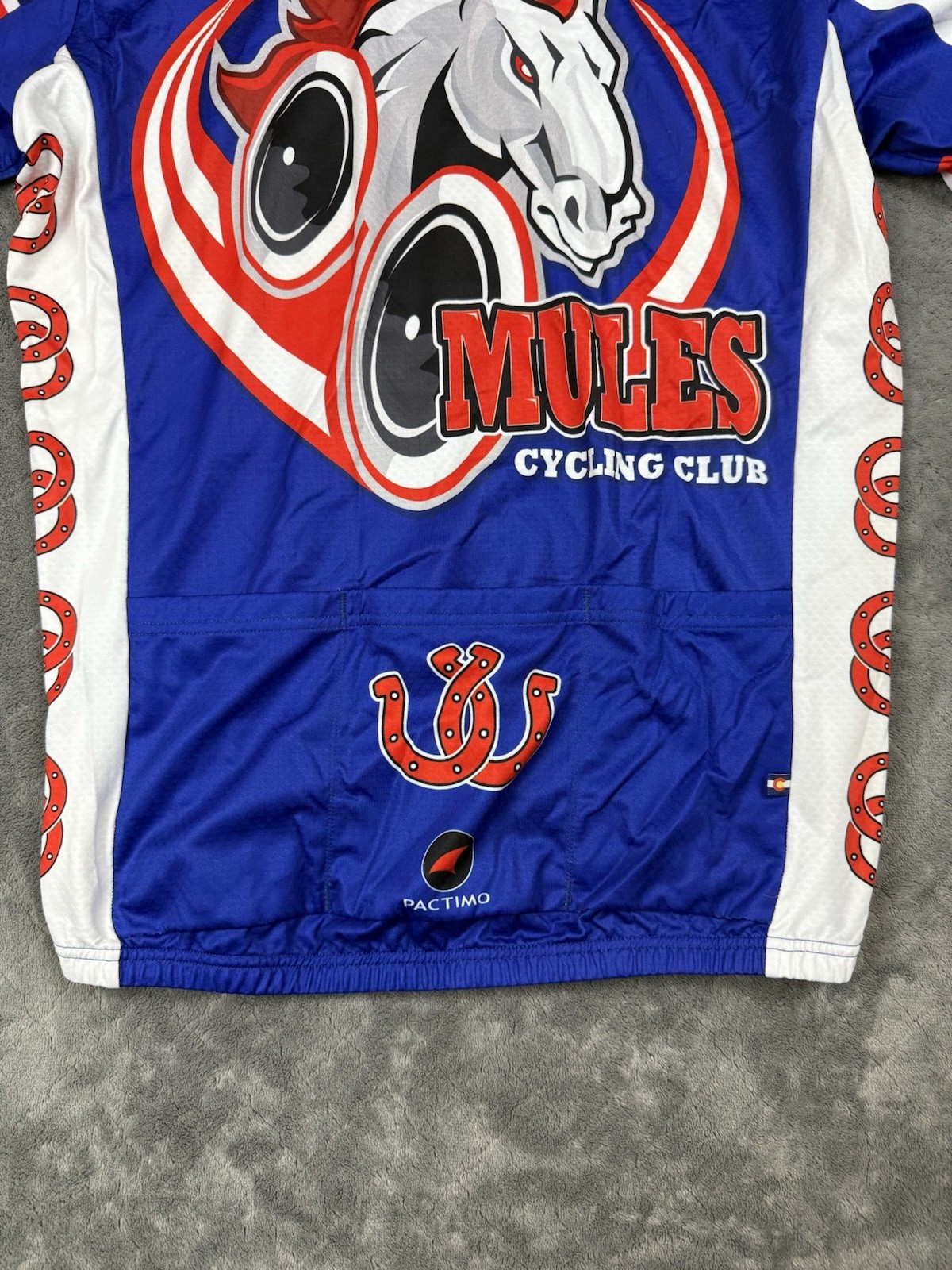 Bundle 2 Pactimo Mules Cycling Club Jerseys Size Large Blue & Pink Excellent