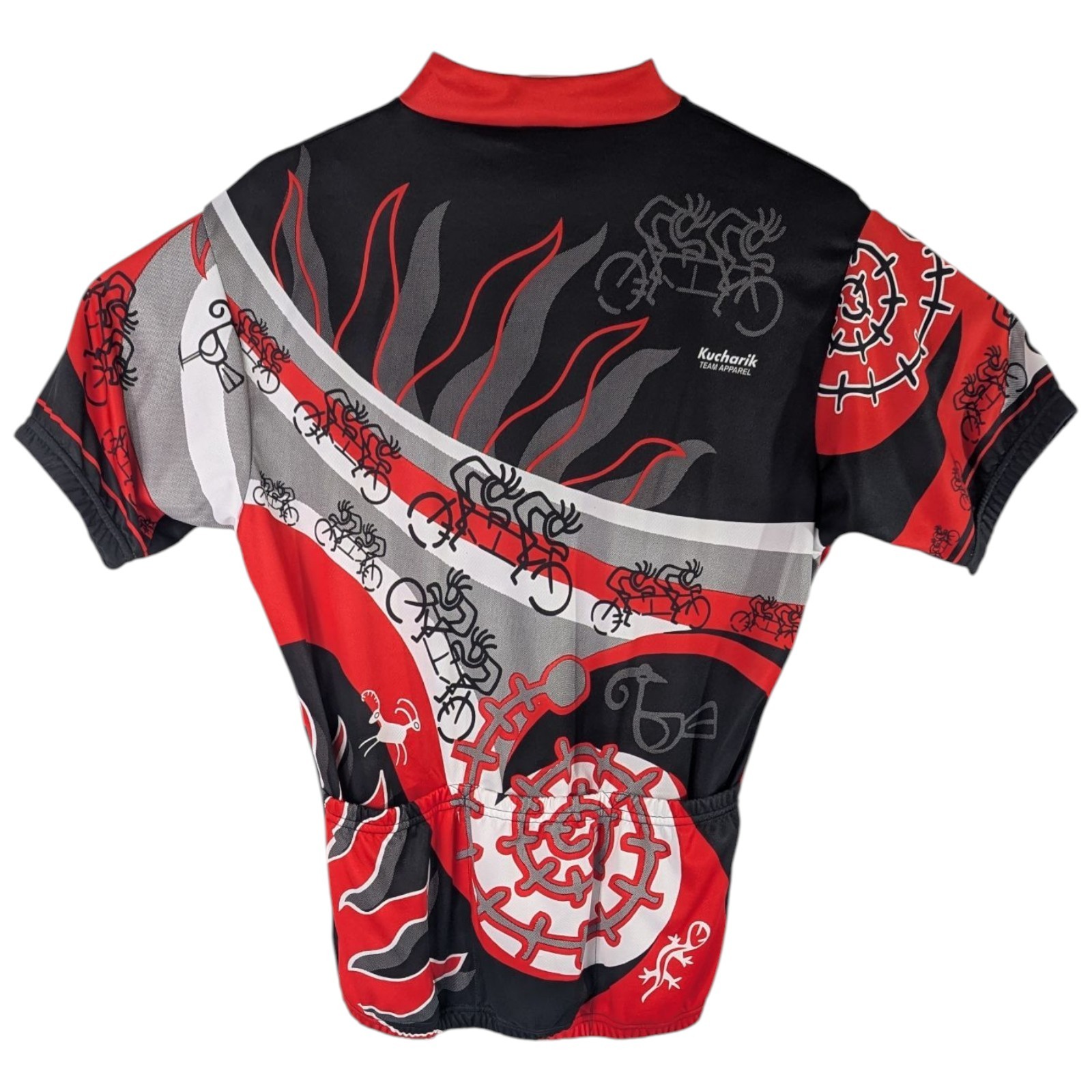 Kucharik Cycling Jersey Mens Large Red Black Native American Art Aztec Apache