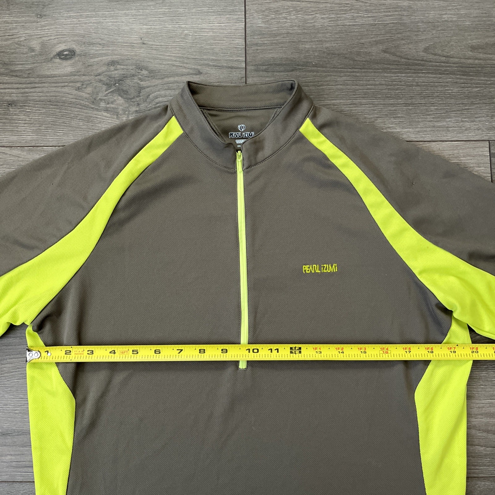 PEARL IZUMI Cycling Jersey Mens M 1/4 Zip Short Sleeve Brown Yellow