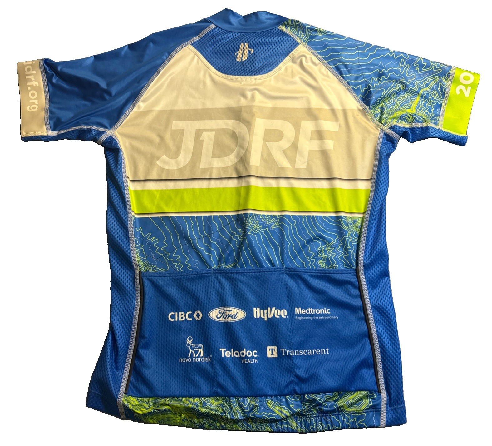 Hincapie Women’s Short Sleeve Full Zip Multicolor Cycling Jersey JDRF 2022 Sz L
