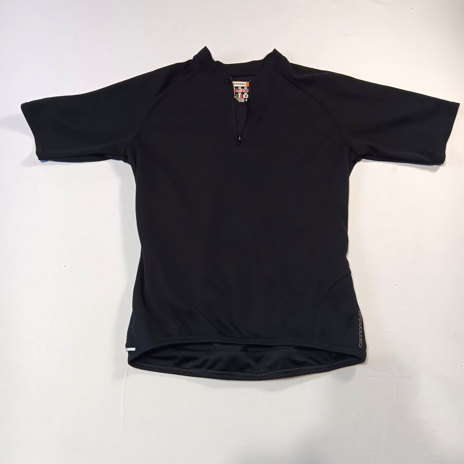 Cannondale Shirt Mens Medium Black Polyester Quarter Zip Short Sleeve Cycling