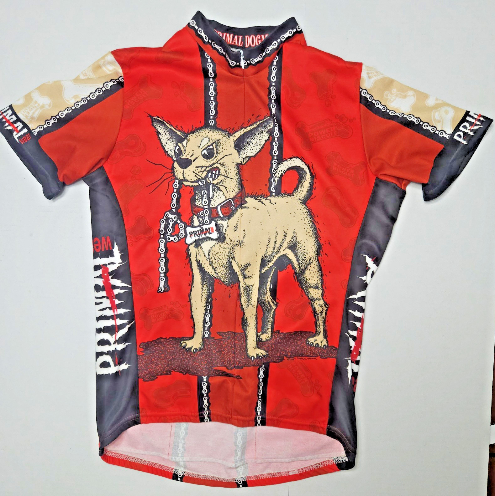 Vintage Primal Dog Red Cycling Jersey Size Medium Made in USA PLS RD DESCRIPTION