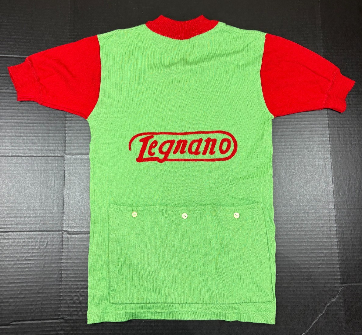 Vintage Santini Legnano Cycling Jersey Wool Knit Green Red Size M Italy RARE